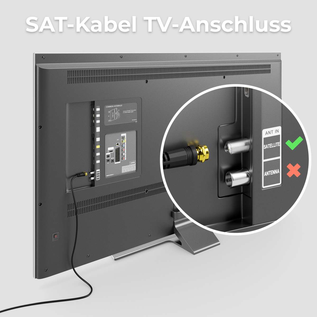 Multischalter 5/8 Quattro Kabel 4in1 10m Antennenkabel LNB Quattro Stecker 4K HD