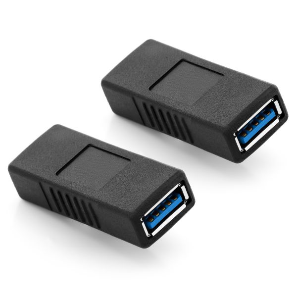 deleyCON 2x USB 3.0 Adapter Kupplung - A-Buchse zu A-Buchse - 2 USB Kabel verbinden