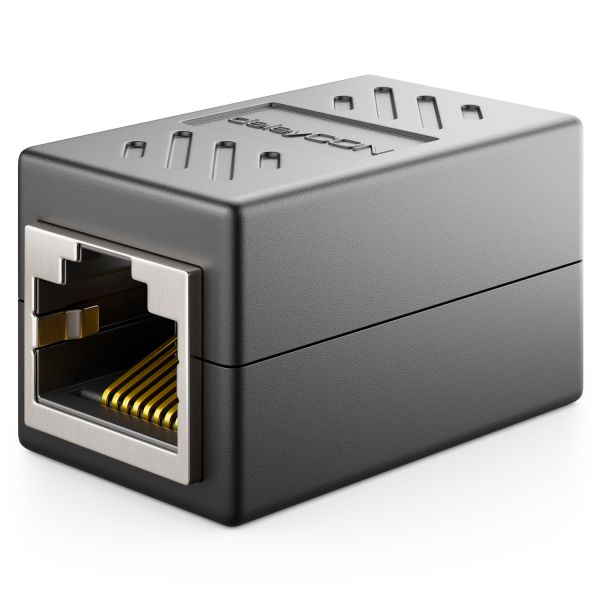 deleyCON 1x CAT6 Patchkabel Koppler Modular Geschirmt 2x RJ45 Buchse Schwarz