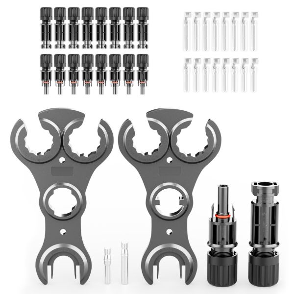 deleyCON 8 Paar PV4 Solarstecker (1500V, IP68) für 2,5-6mm² Kabel inkl. Werkzeug