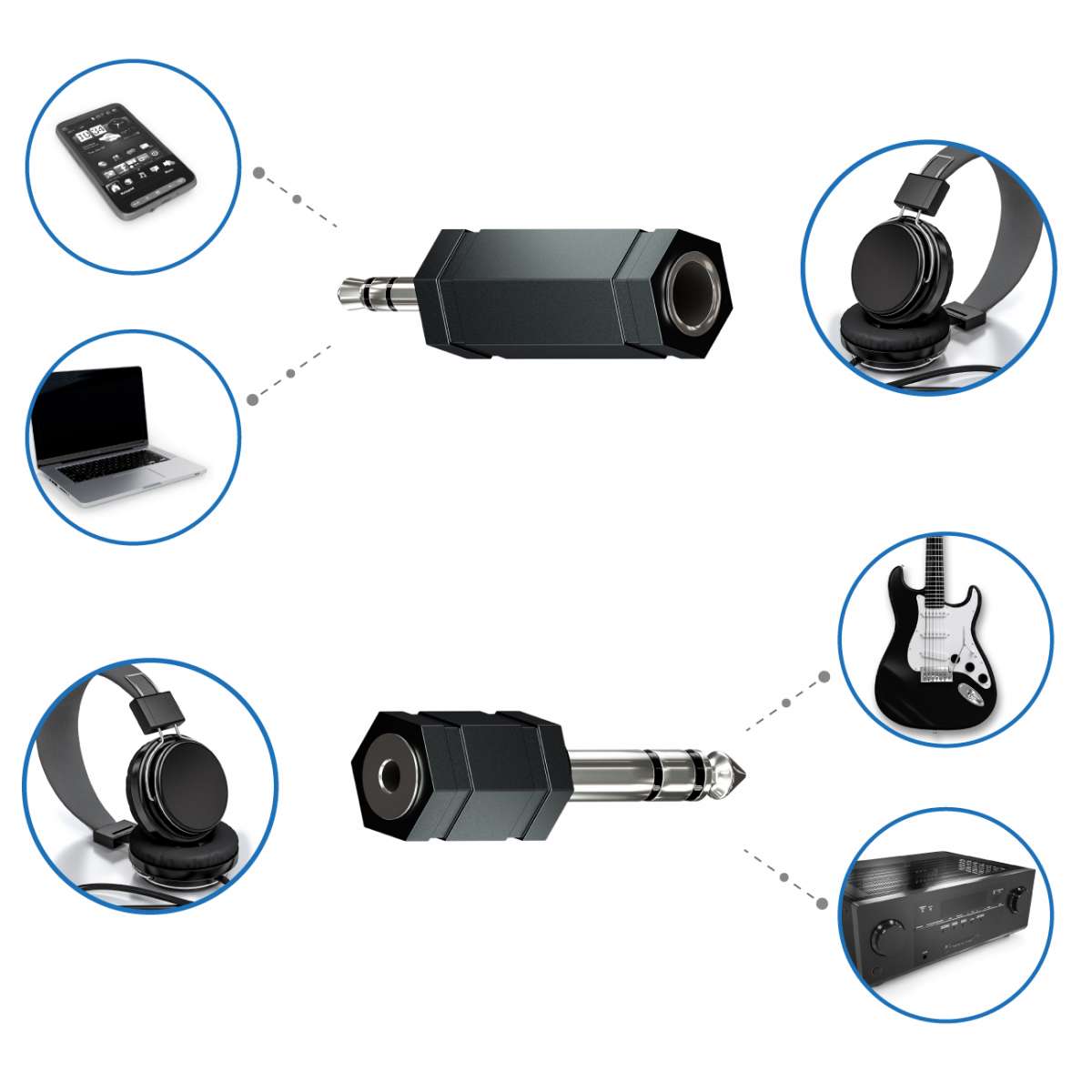 DeleyCON Adattatore Jack 3.5mm A 2 RCA | Stereo Cinch Audio Con Contatti Placcati Oro