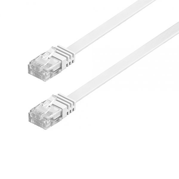 2m CAT6 Patchkabel Netzwerkkabel Flachkabel Ethernet LAN DSL Flach Kabel weiß