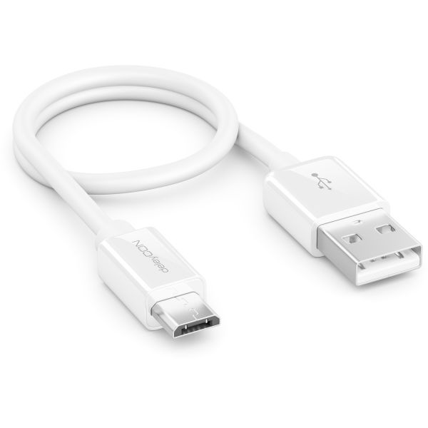deleyCON 0,30m Micro USB Ladekabel Datenkabel Handys Smartphones Tablets Weiß