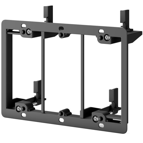 deleyCON Einbaurahmen für Multimedia Wanddosen Wandplatte 3 Gang