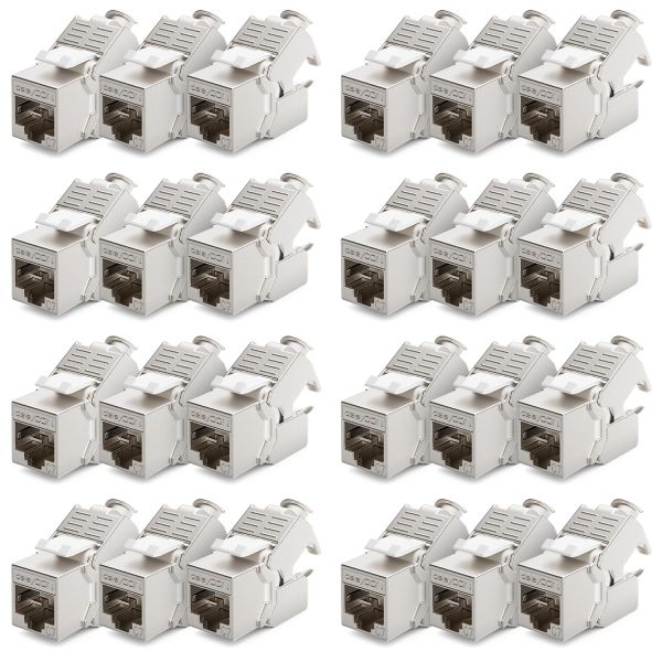 deleyCON 24x CAT7 Keystone Modul RJ45 für CAT7 CAT6 CAT6a 1000 MHz 10 Gbit/s