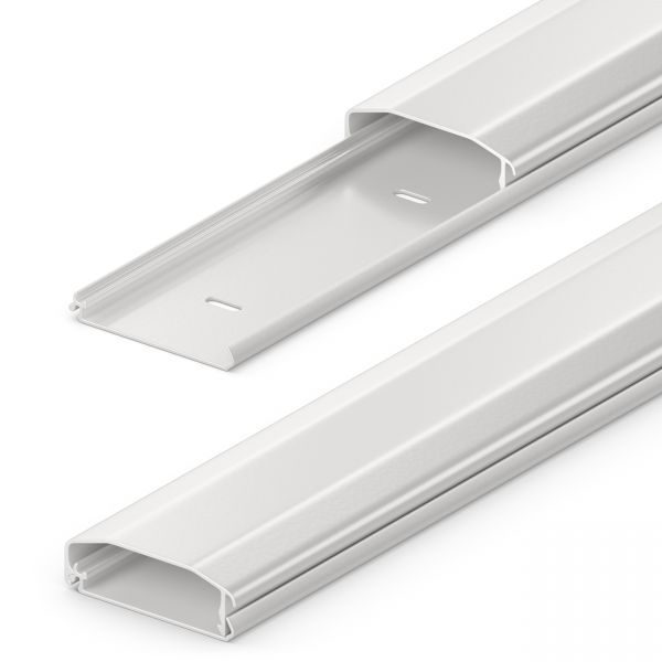 deleyCON Universal Kabelkanal hochwertiges PVC Länge 100cm - Weiß
