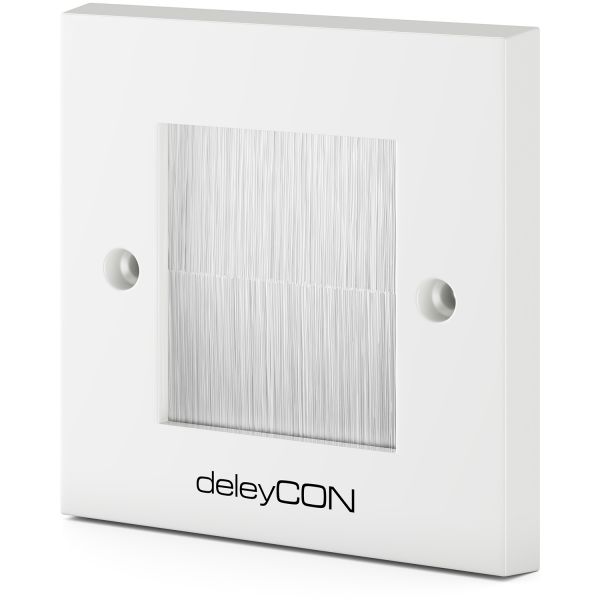 deleyCON Multimedia Anschlussdose Wandplatte für Multimedia Kabel Brush-Borsten
