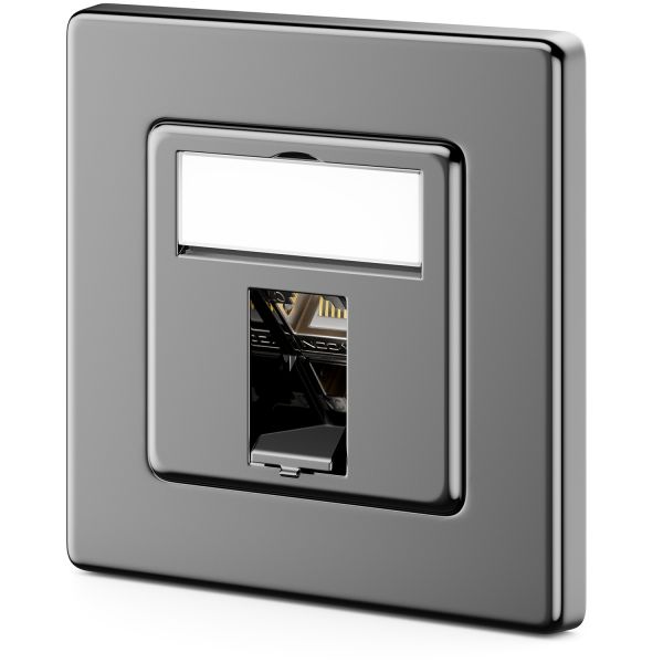 deleyCON 1x CAT7 Unterputzdose + Keystone Modul (45° RJ45) Schwarz