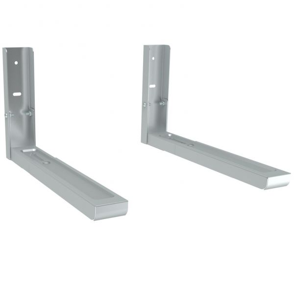 deleyCON Mikrowellenhalterung Microwelle 35Kg ausziehbar bis 48,3cm - Silber