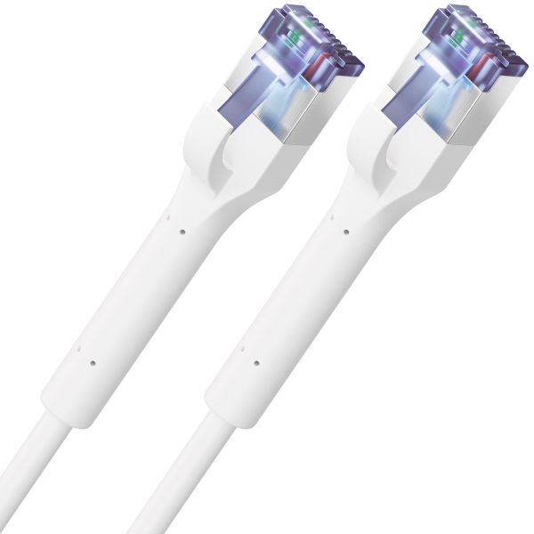 deleyCON 7,5m CAT7 Patchkabel SLIM - 10 Gbit/s Netzwerkkabel - Weiß