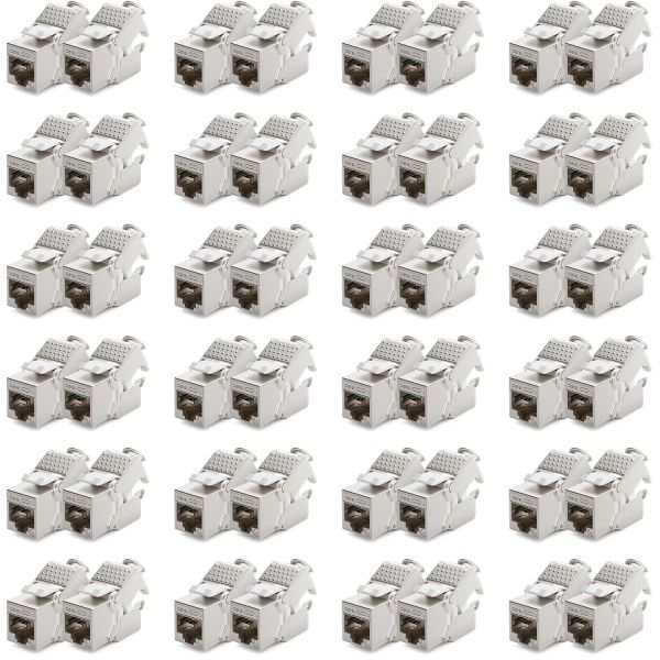deleyCON 48x Keystone Modul CAT6a Jack / vollgeschirmt STP / werkzeugfrei / RJ45