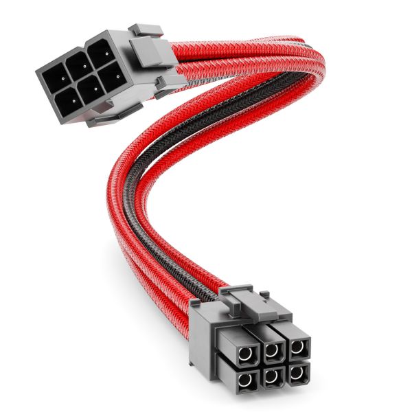 deleyCON 6 Pin PCI Express GPU Grafikkarte Strom Kabel Intern 30cm 18 AWG Rot