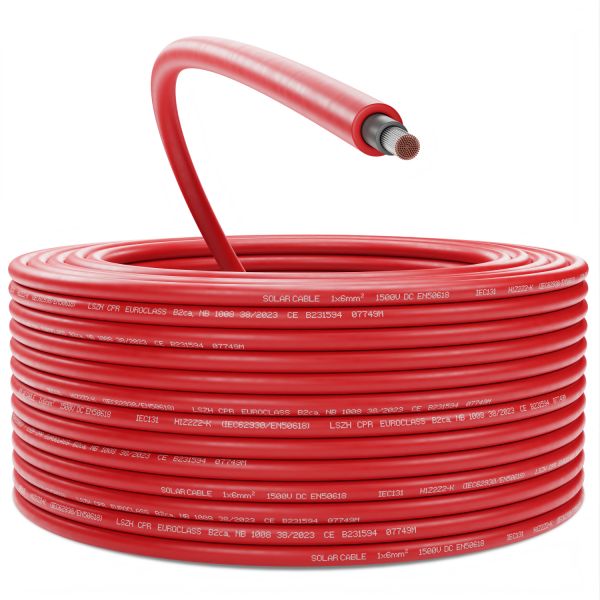 deleyCON 100m Solarkabel 6mm² Photovoltaik-Kabel für PV-Anlagen 1kV AC 1,5kV DC
