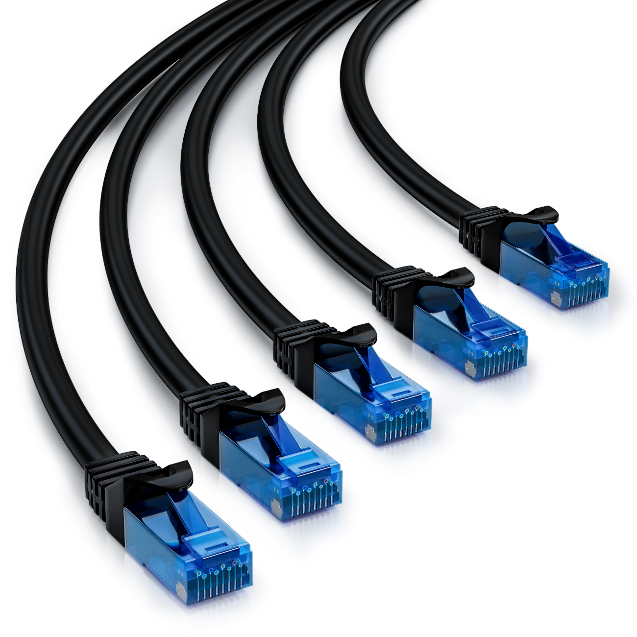 Câble Réseau CAT7 0.5m DeleyCON - 10 Gbit/s, Blindage S/FTP, Gaine Nylon - Pour PC, PS5, Routeur, TV, Switch