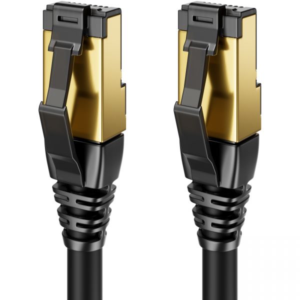 deleyCON 0,5m CAT8.1 Patchkabel Netzwerkkabel RJ45 LAN DSL Kabel S/FTP Schirmung