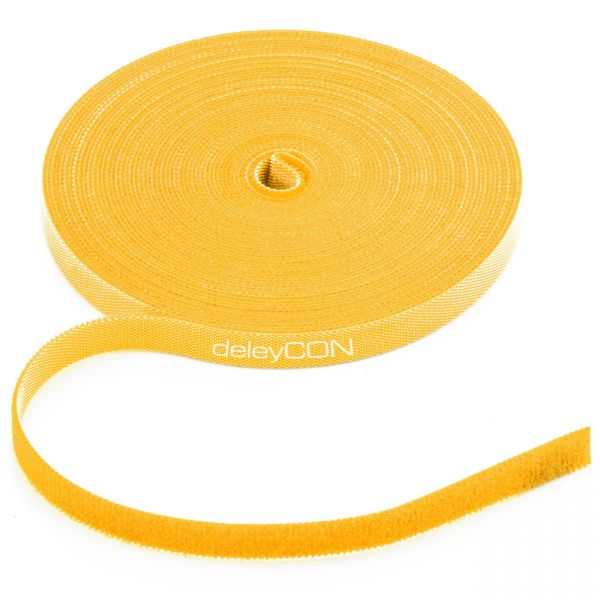 deleyCON 10m Klettband Rolle 10mm Breit Kabelbinder Klettverschluss Kabelklett