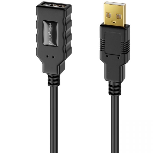 deleyCON 10m Aktive USB 2.0 Kabel Verlängerung mit Verstärker Scanner Drucker