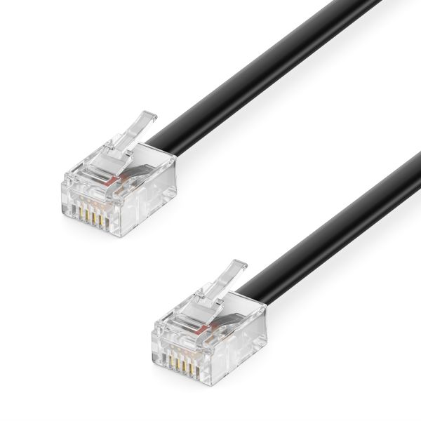 deleyCON 0,5m Telefonkabel Modularkabel 6P4C Westernkabel RJ11 auf RJ11 Schwarz