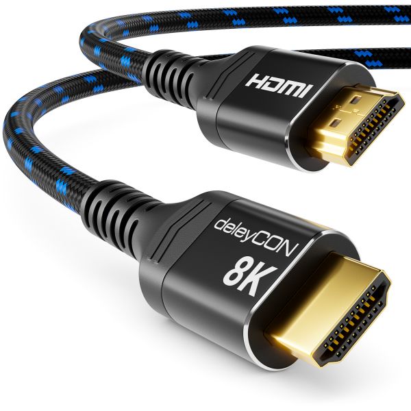 deleyCON 3,0m 8K HDMI 2.1 Kabel UHD 2160p 8K@60Hz 4K@120Hz ARC CEC Dolby DTS