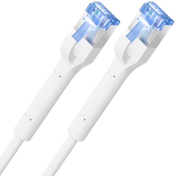 deleyCON 1m CAT8 Patchkabel SLIM - 40 Gbit/s Netzwerkkabel - Weiß