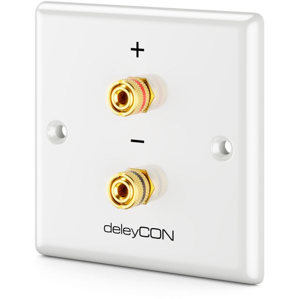 deleyCON Multimedia Lautsprecher Anschlussdose Wandplatte für 1 Lautsprecher