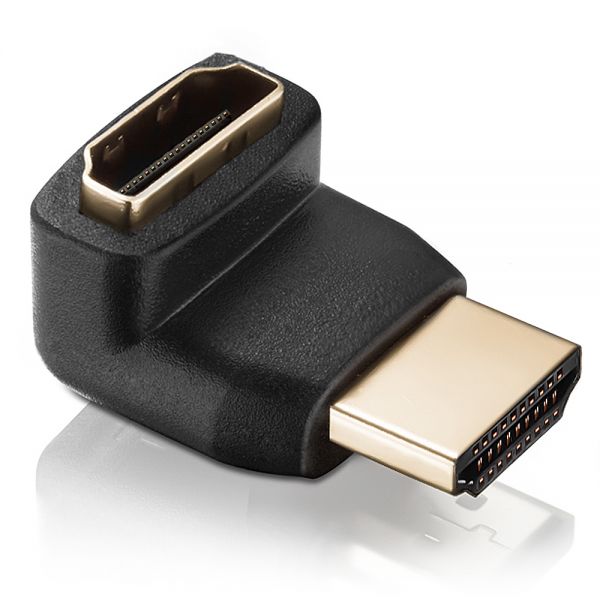 deleyCON HDMI Winkel Adapter - 90° Grad gewinkelt - HDMI Stecker zu HDMI Buchse