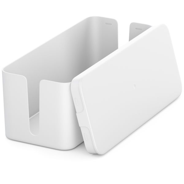 deleyCON Kabelmanagement Box 32,7 x 13,5cm x 12,5cm Robuster Kunststoff Weiß