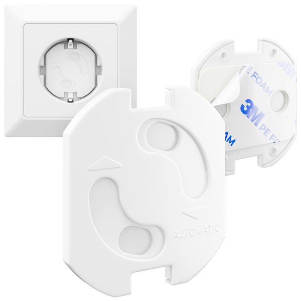 deleyCON 100x Kindersicherung für Steckdosen &amp; Steckdosenleisten Drehmechanik