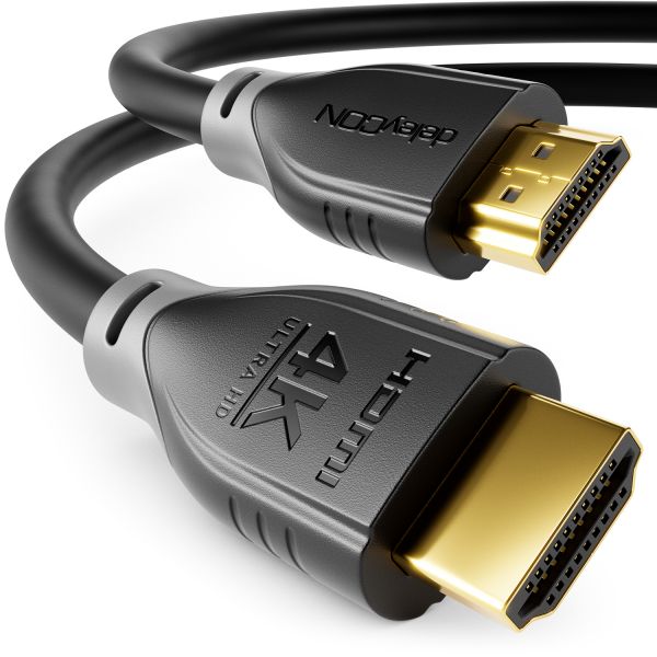 deleyCON 5m HDMI HDR10+ UHD 4K@60Hz YUV 4:4:4 HDCP 2.2 3D ARC Dolby Schwarz