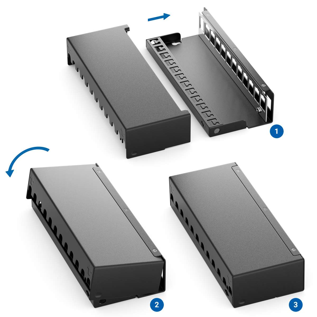 Patch Panel 12 Porte CAT7 Keystone 1U Con Campo Etichetta – Set Include 12 Keystone