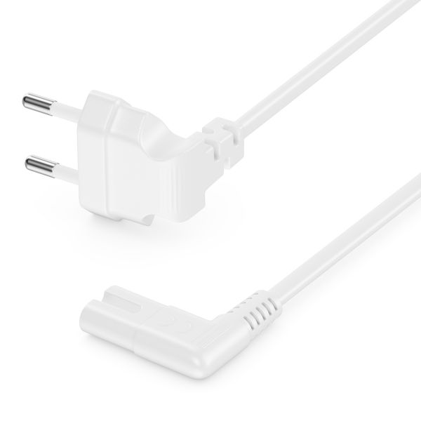 10m Netzkabel Stromkabel Eurokabel 90° Eurostecker C7 Buchse 90° Gewinkelt