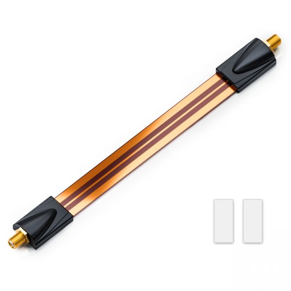 deleyCON 1x Fensterdurchführung SAT Kabel 21cm flexibel / 30cm Länge - Kupfer
