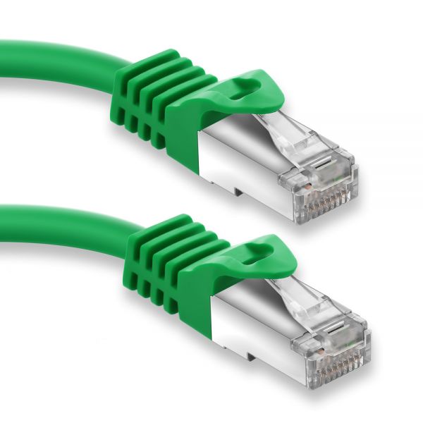 0,5m RJ45 Patchkabel mit CAT7 Rohkabel - S/FTP Netzwerkkabel LAN DSL Kabel grün