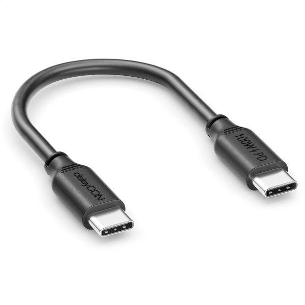 deleyCON 0,15m USB C Kabel PD3.0 100W Schnellladekabel USB-C zu USB-C iPhone