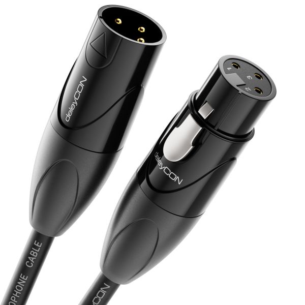 deleyCON 1m XLR Kabel 3polig DMX Kabel Audio Video Mikrofon Mischpult Schwarz