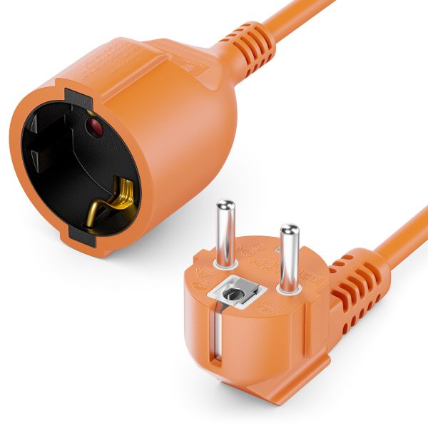 10m Verlängerungskabel Stromkabel Verlängerung Schutzkontakt 90° Winkelstecker