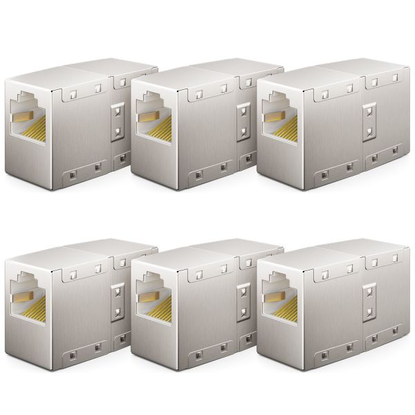 deleyCON 4x RJ45 Netzwerkkabel Kupplung Patchkabel Verbinder Modular Kupplung