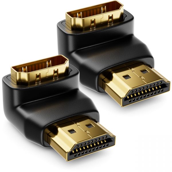 deleyCON 2 HDMI 270° Winkeladapter im Set HDMI Typ A 4K UHD 3D FullHD 1080p HDR