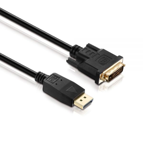2m Displayport zu DVI Kabel - Display Port auf DVI-D Stecker 24+1 Adapter Kabel