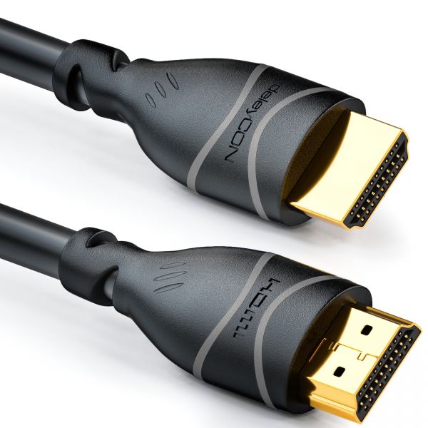 deleyCON 10m HDMI Kabel HDMI 2.0 kompatibel 4K UHD 2160p FULL HD 1080p 3D Schwarz