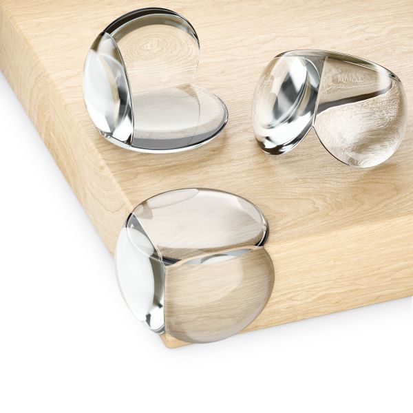 deleyCON 6x Baby-Eckenschutz (28x39mm, selbstklebend, Silikon) transparent