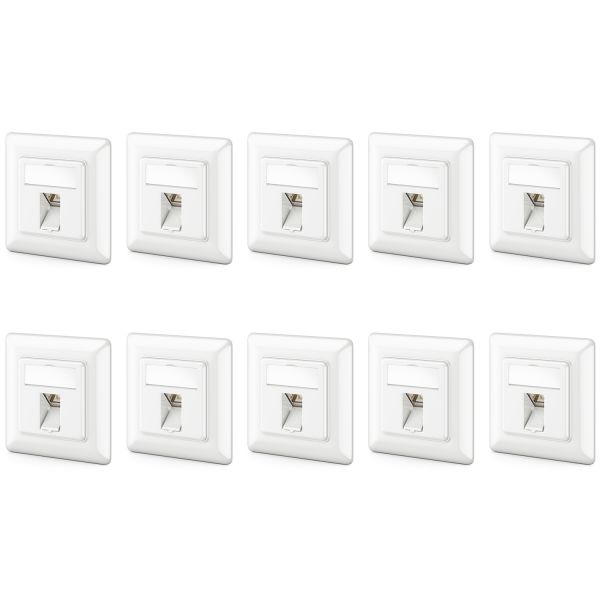 deleyCON 10x CAT6a Keystone Netzwerkdosen Set STP Geschirmt Metall Gehäuse RJ45