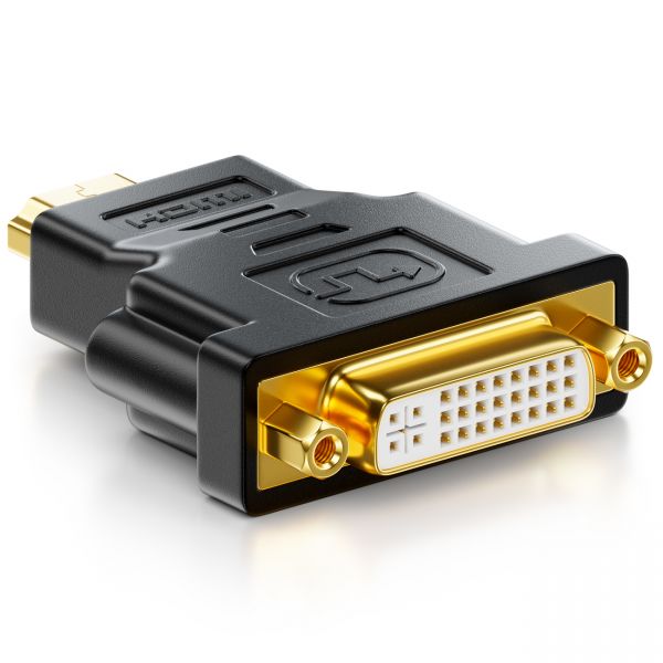 deleyCON HDMI zu DVI Adapter - DVI Buchse zu HDMI Stecker