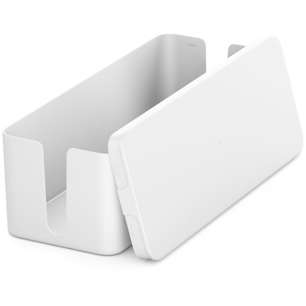 deleyCON Kabelmanagement Box 40,5 x 15,3cm x 13cm Robuster Kunststoff Weiß
