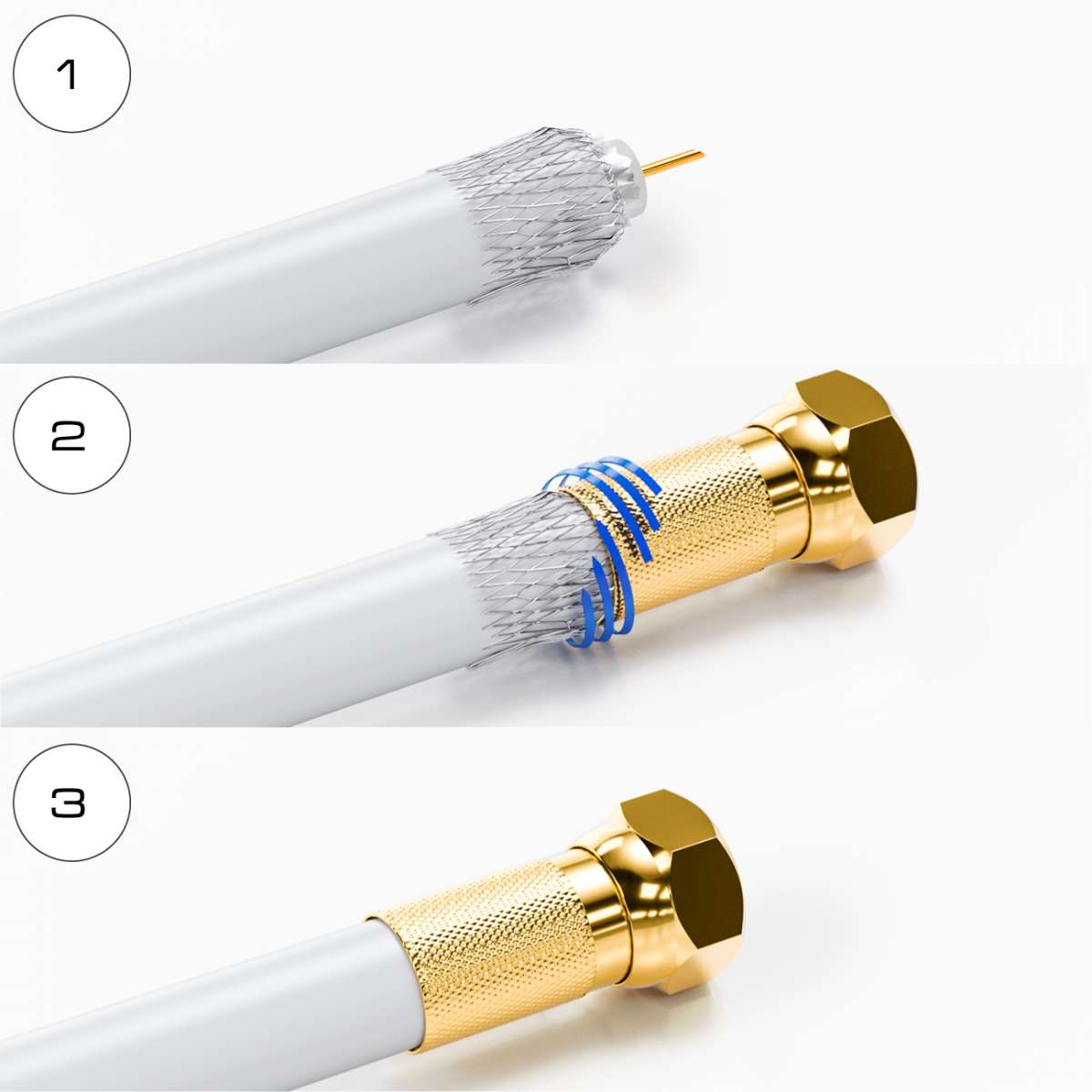 HB-DIGITAL 30m Coaxkabel HQ-135 Antennekabel 135dB SAT-kabel 8K 4K UHD 4-Voudig Afgeschermd voor DVB-S / S2 DVB-C / C2 DVB-T / T2 DAB Radio BK-Systemen 10 F-Stekker GRATIS