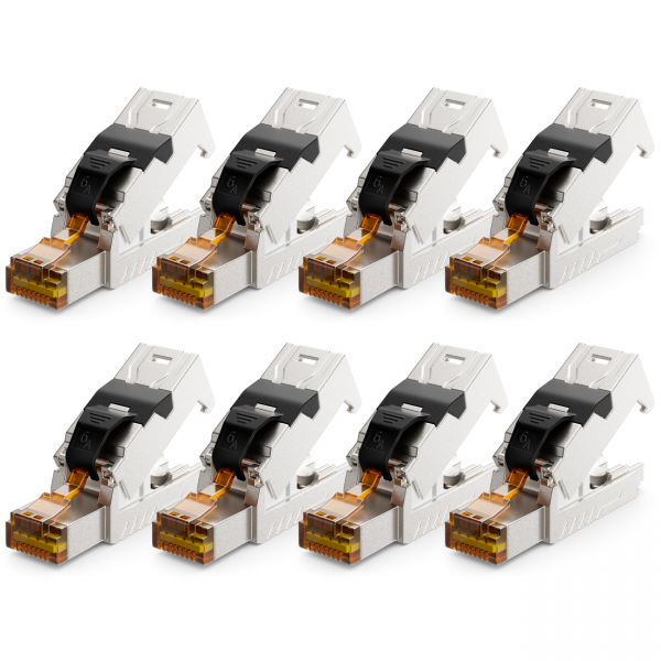 deleyCON 8x CAT 6a Netzwerkstecker Werkzeuglos Netzwerkkabel Patchkabel RJ45