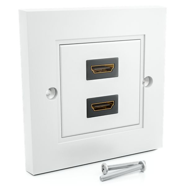 2 Port HDMI Dose Wanddose Einbaudose 2x HDMI Buchse Anschlussdose 4K UHD FULL HD