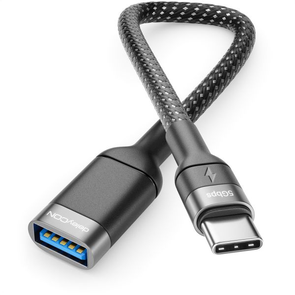 deleyCON USB-C auf USB 3.0 Adapter 5Gbit/s OTG Typ-C Stecker auf A-Buchse