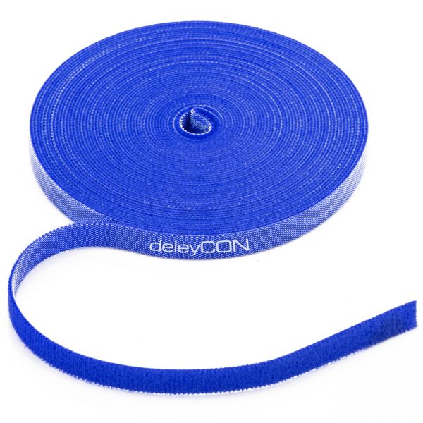 deleyCON 10m Klettband Rolle 10mm Breit Kabelbinder Klettverschluss Kabelklett