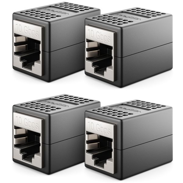 4x CAT 6a LAN Kabel Verlängerung RJ45 Patchkabel Kupplung Verbinder (10 Gbit/s)